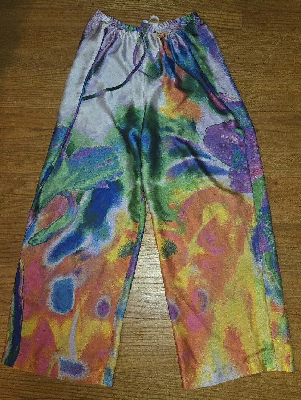 Natori Wide-leg Flowy Abstract Floral Pant